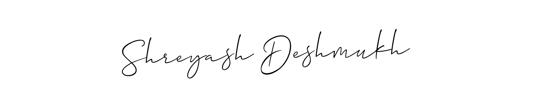 Make a beautiful signature design for name Shreyash Deshmukh. With this signature (Allison_Script) style, you can create a handwritten signature for free. Shreyash Deshmukh signature style 2 images and pictures png