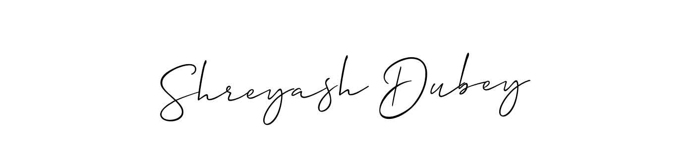 Also we have Shreyash Dubey name is the best signature style. Create professional handwritten signature collection using Allison_Script autograph style. Shreyash Dubey signature style 2 images and pictures png