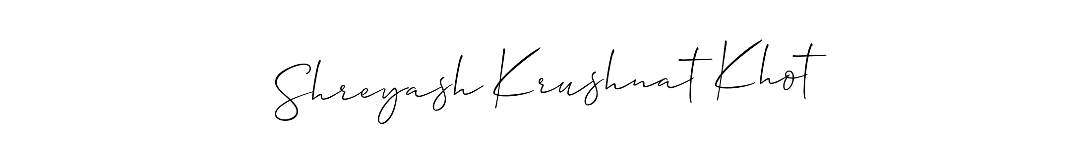 It looks lik you need a new signature style for name Shreyash Krushnat Khot. Design unique handwritten (Allison_Script) signature with our free signature maker in just a few clicks. Shreyash Krushnat Khot signature style 2 images and pictures png