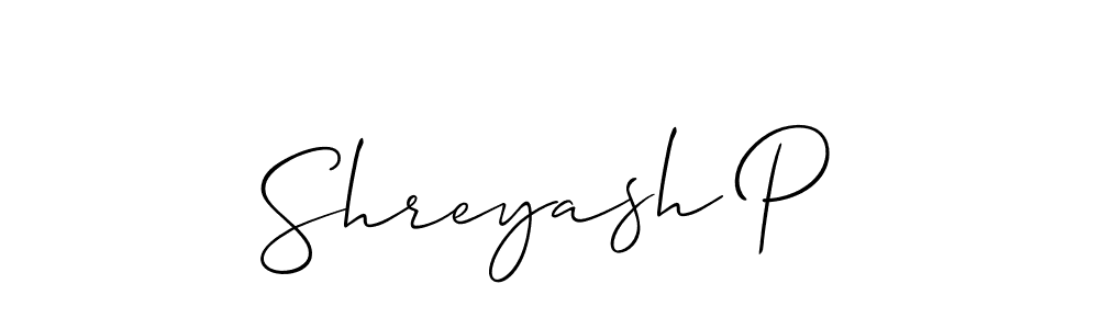 How to make Shreyash P signature? Allison_Script is a professional autograph style. Create handwritten signature for Shreyash P name. Shreyash P signature style 2 images and pictures png