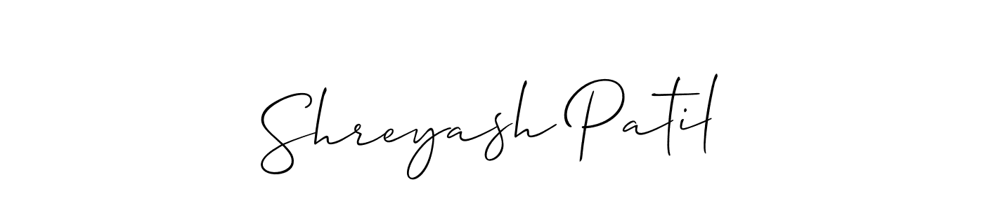 Also we have Shreyash Patil name is the best signature style. Create professional handwritten signature collection using Allison_Script autograph style. Shreyash Patil signature style 2 images and pictures png