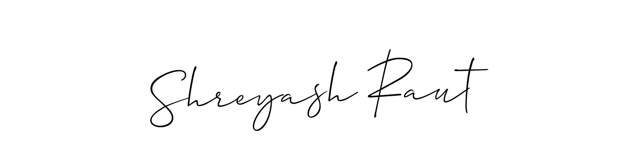 Make a beautiful signature design for name Shreyash Raut. With this signature (Allison_Script) style, you can create a handwritten signature for free. Shreyash Raut signature style 2 images and pictures png