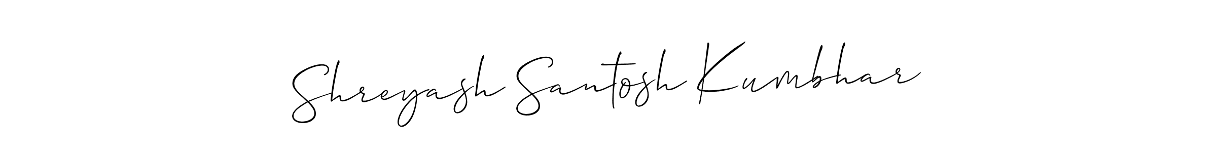 How to make Shreyash Santosh Kumbhar signature? Allison_Script is a professional autograph style. Create handwritten signature for Shreyash Santosh Kumbhar name. Shreyash Santosh Kumbhar signature style 2 images and pictures png
