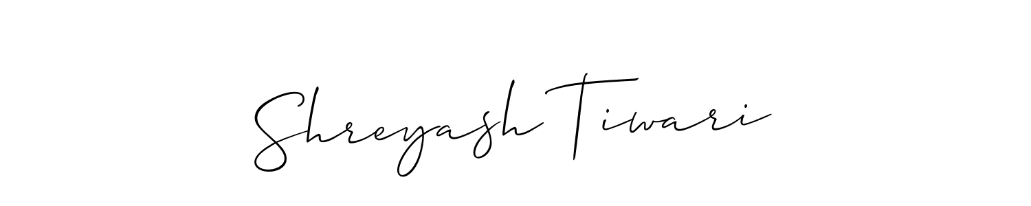 Make a beautiful signature design for name Shreyash Tiwari. With this signature (Allison_Script) style, you can create a handwritten signature for free. Shreyash Tiwari signature style 2 images and pictures png