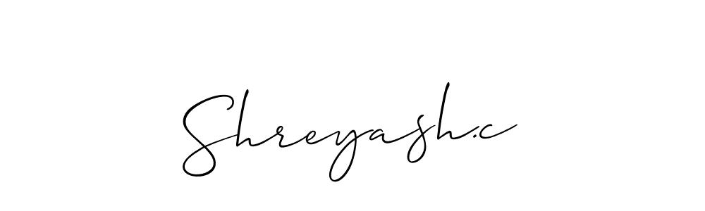 Use a signature maker to create a handwritten signature online. With this signature software, you can design (Allison_Script) your own signature for name Shreyash.c. Shreyash.c signature style 2 images and pictures png