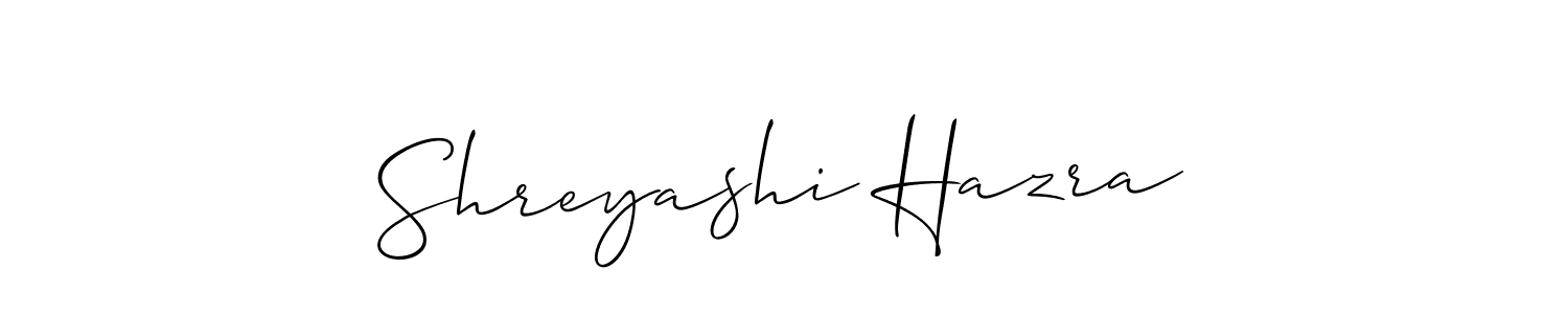Create a beautiful signature design for name Shreyashi Hazra. With this signature (Allison_Script) fonts, you can make a handwritten signature for free. Shreyashi Hazra signature style 2 images and pictures png