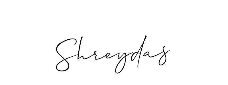 The best way (Allison_Script) to make a short signature is to pick only two or three words in your name. The name Shreydas include a total of six letters. For converting this name. Shreydas signature style 2 images and pictures png