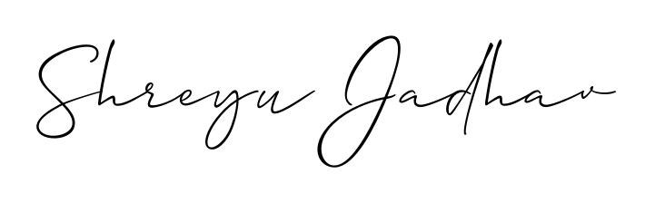 The Allison_Script font transforms the name Shreyu Jadhav into an executive sign with sharp precision and distinguished character. Shreyu Jadhav signature style 2 images and pictures png
