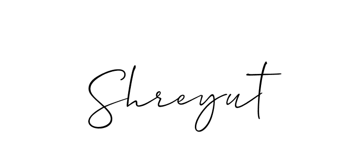 Shreyut stylish signature style. Best Handwritten Sign (Allison_Script) for my name. Handwritten Signature Collection Ideas for my name Shreyut. Shreyut signature style 2 images and pictures png