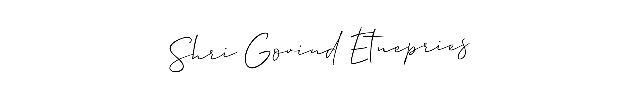 Create a beautiful signature design for name Shri Govind Etnepries. With this signature (Allison_Script) fonts, you can make a handwritten signature for free. Shri Govind Etnepries signature style 2 images and pictures png