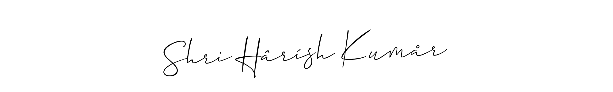 Make a beautiful signature design for name Shri Hârísh Kumår. With this signature (Allison_Script) style, you can create a handwritten signature for free. Shri Hârísh Kumår signature style 2 images and pictures png