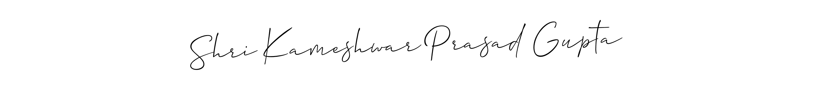 Create a beautiful signature design for name Shri Kameshwar Prasad Gupta. With this signature (Allison_Script) fonts, you can make a handwritten signature for free. Shri Kameshwar Prasad Gupta signature style 2 images and pictures png