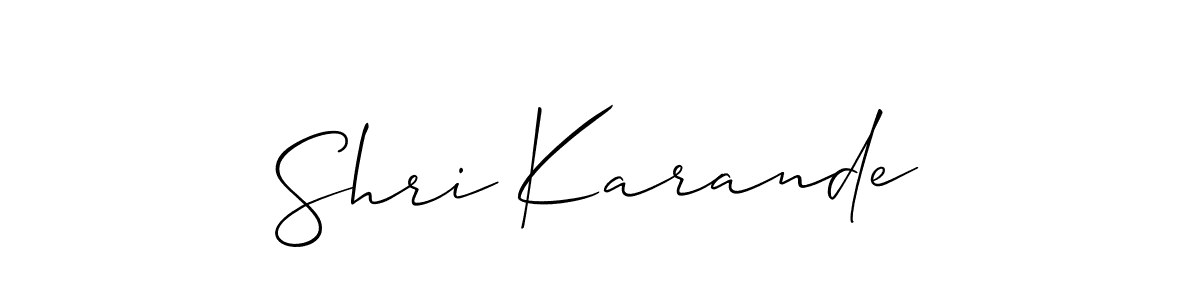 if you are searching for the best signature style for your name Shri Karande. so please give up your signature search. here we have designed multiple signature styles  using Allison_Script. Shri Karande signature style 2 images and pictures png