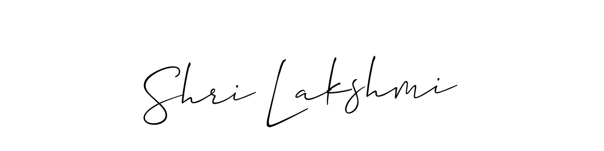 How to make Shri Lakshmi signature? Allison_Script is a professional autograph style. Create handwritten signature for Shri Lakshmi name. Shri Lakshmi signature style 2 images and pictures png