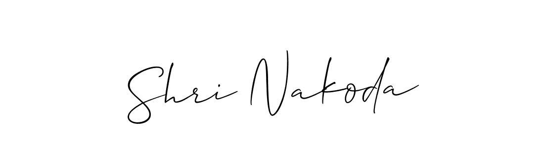 Make a beautiful signature design for name Shri Nakoda. With this signature (Allison_Script) style, you can create a handwritten signature for free. Shri Nakoda signature style 2 images and pictures png