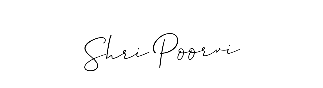 How to make Shri Poorvi name signature. Use Allison_Script style for creating short signs online. This is the latest handwritten sign. Shri Poorvi signature style 2 images and pictures png