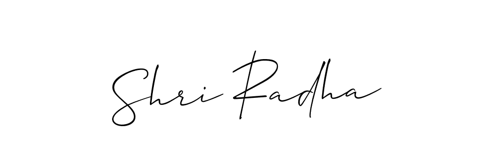 How to make Shri Radha signature? Allison_Script is a professional autograph style. Create handwritten signature for Shri Radha name. Shri Radha signature style 2 images and pictures png