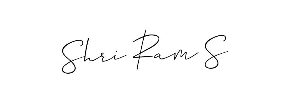 You should practise on your own different ways (Allison_Script) to write your name (Shri Ram S) in signature. don't let someone else do it for you. Shri Ram S signature style 2 images and pictures png