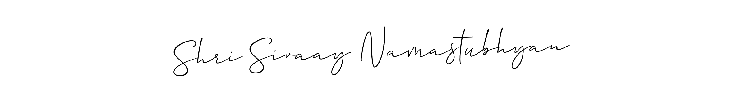 Similarly Allison_Script is the best handwritten signature design. Signature creator online .You can use it as an online autograph creator for name Shri Sivaay Namastubhyan. Shri Sivaay Namastubhyan signature style 2 images and pictures png