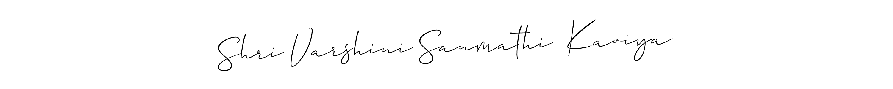 How to make Shri Varshini Sanmathi  Kaviya name signature. Use Allison_Script style for creating short signs online. This is the latest handwritten sign. Shri Varshini Sanmathi  Kaviya signature style 2 images and pictures png