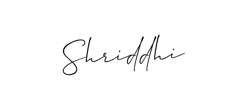 Create a beautiful signature design for name Shriddhi. With this signature (Allison_Script) fonts, you can make a handwritten signature for free. Shriddhi signature style 2 images and pictures png