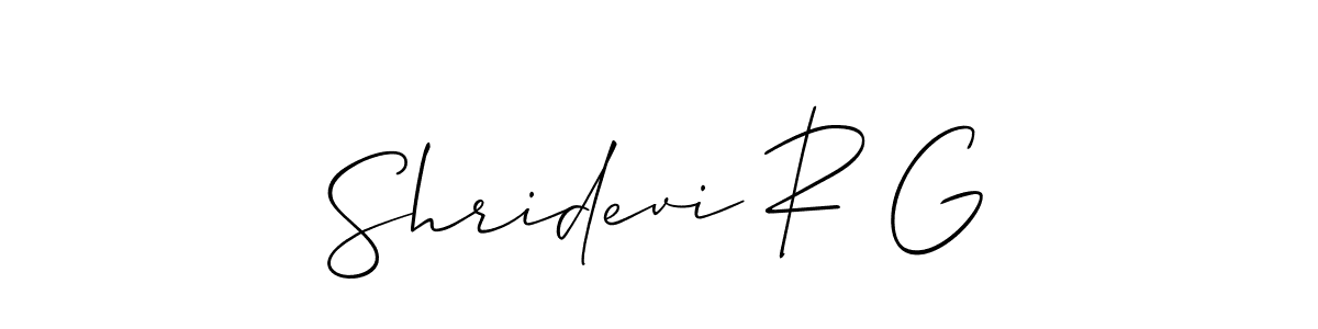 Make a beautiful signature design for name Shridevi R G. With this signature (Allison_Script) style, you can create a handwritten signature for free. Shridevi R G signature style 2 images and pictures png