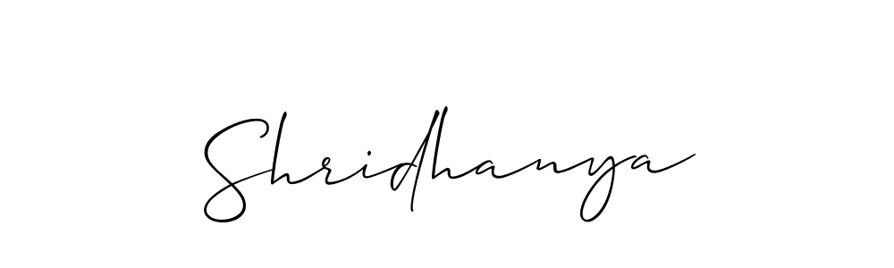 How to make Shridhanya signature? Allison_Script is a professional autograph style. Create handwritten signature for Shridhanya name. Shridhanya signature style 2 images and pictures png