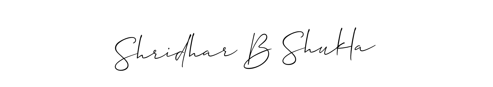Create a beautiful signature design for name Shridhar B Shukla. With this signature (Allison_Script) fonts, you can make a handwritten signature for free. Shridhar B Shukla signature style 2 images and pictures png
