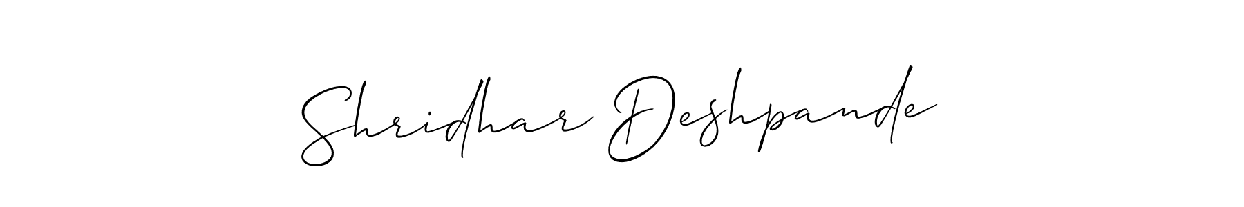 It looks lik you need a new signature style for name Shridhar Deshpande. Design unique handwritten (Allison_Script) signature with our free signature maker in just a few clicks. Shridhar Deshpande signature style 2 images and pictures png