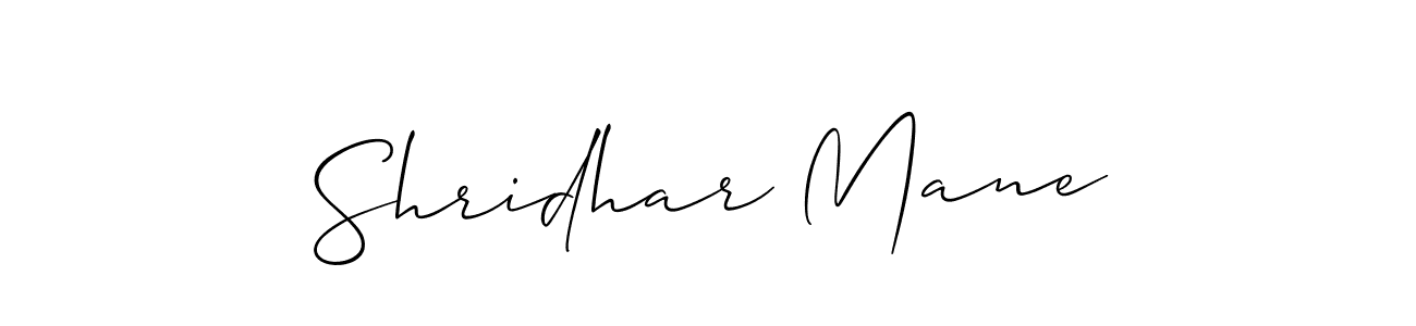 How to make Shridhar Mane signature? Allison_Script is a professional autograph style. Create handwritten signature for Shridhar Mane name. Shridhar Mane signature style 2 images and pictures png