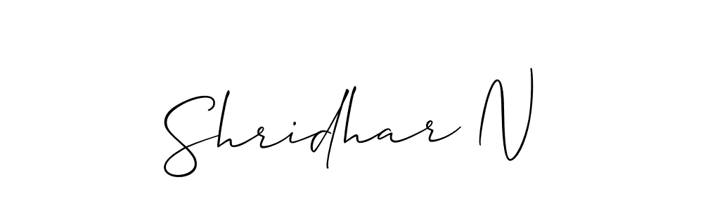 It looks lik you need a new signature style for name Shridhar N. Design unique handwritten (Allison_Script) signature with our free signature maker in just a few clicks. Shridhar N signature style 2 images and pictures png