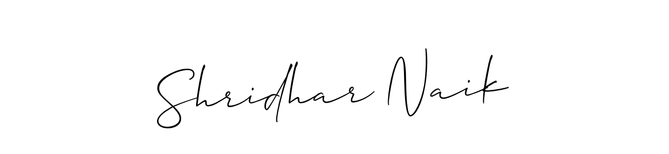 Also we have Shridhar Naik name is the best signature style. Create professional handwritten signature collection using Allison_Script autograph style. Shridhar Naik signature style 2 images and pictures png