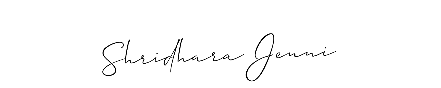 Also we have Shridhara Jenni name is the best signature style. Create professional handwritten signature collection using Allison_Script autograph style. Shridhara Jenni signature style 2 images and pictures png