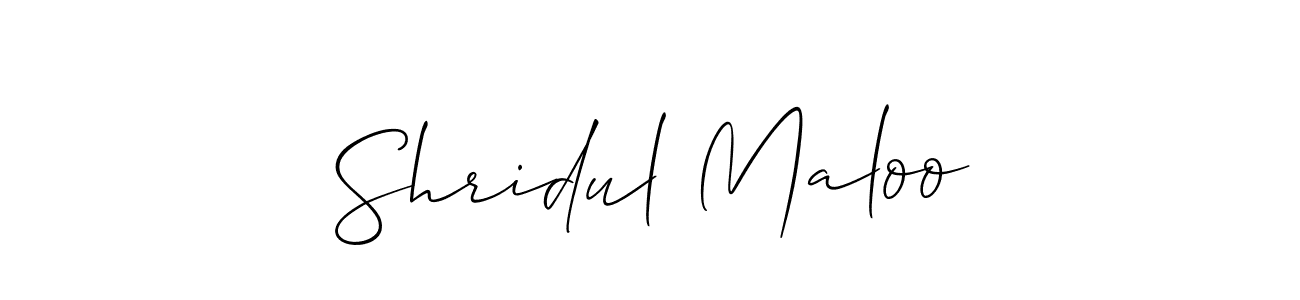The best way (Allison_Script) to make a short signature is to pick only two or three words in your name. The name Shridul Maloo include a total of six letters. For converting this name. Shridul Maloo signature style 2 images and pictures png