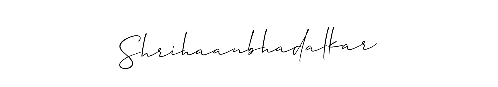 How to make Shrihaanbhadalkar signature? Allison_Script is a professional autograph style. Create handwritten signature for Shrihaanbhadalkar name. Shrihaanbhadalkar signature style 2 images and pictures png