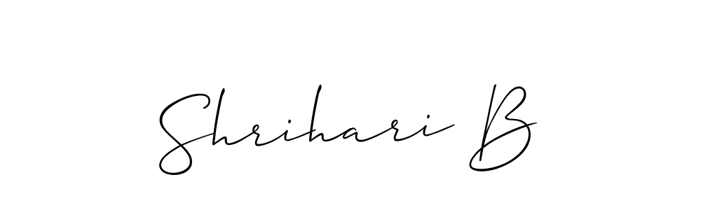 Also You can easily find your signature by using the search form. We will create Shrihari B name handwritten signature images for you free of cost using Allison_Script sign style. Shrihari B signature style 2 images and pictures png