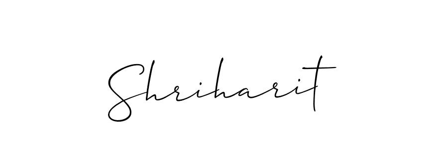 Use a signature maker to create a handwritten signature online. With this signature software, you can design (Allison_Script) your own signature for name Shriharit. Shriharit signature style 2 images and pictures png