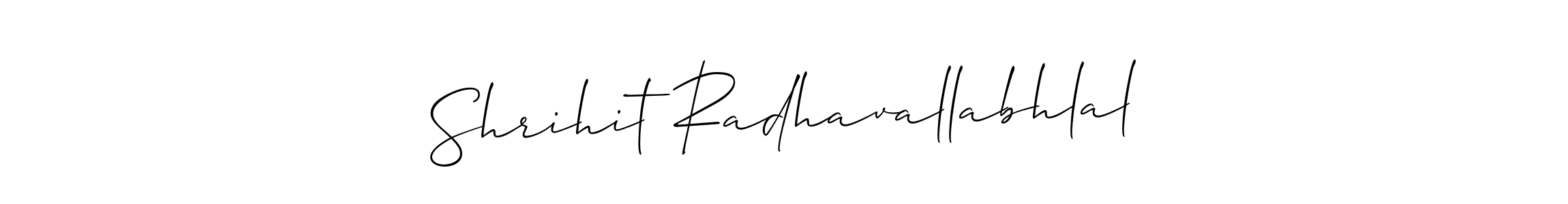 Create a beautiful signature design for name Shrihit Radhavallabhlal. With this signature (Allison_Script) fonts, you can make a handwritten signature for free. Shrihit Radhavallabhlal signature style 2 images and pictures png