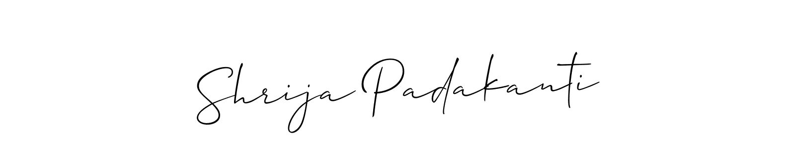 How to make Shrija Padakanti signature? Allison_Script is a professional autograph style. Create handwritten signature for Shrija Padakanti name. Shrija Padakanti signature style 2 images and pictures png