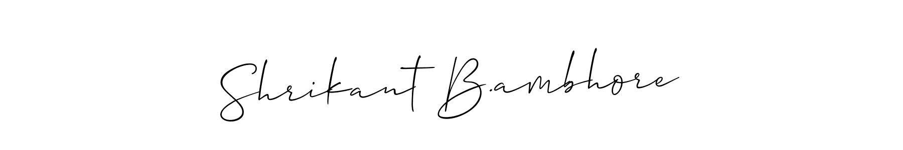 The best way (Allison_Script) to make a short signature is to pick only two or three words in your name. The name Shrikant B.ambhore include a total of six letters. For converting this name. Shrikant B.ambhore signature style 2 images and pictures png