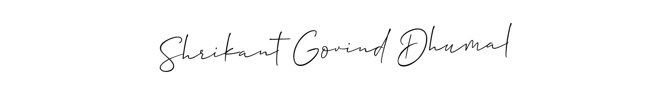 Similarly Allison_Script is the best handwritten signature design. Signature creator online .You can use it as an online autograph creator for name Shrikant Govind Dhumal. Shrikant Govind Dhumal signature style 2 images and pictures png