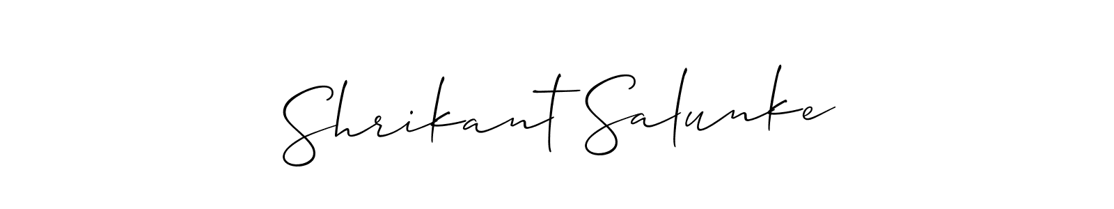 You can use this online signature creator to create a handwritten signature for the name Shrikant Salunke. This is the best online autograph maker. Shrikant Salunke signature style 2 images and pictures png