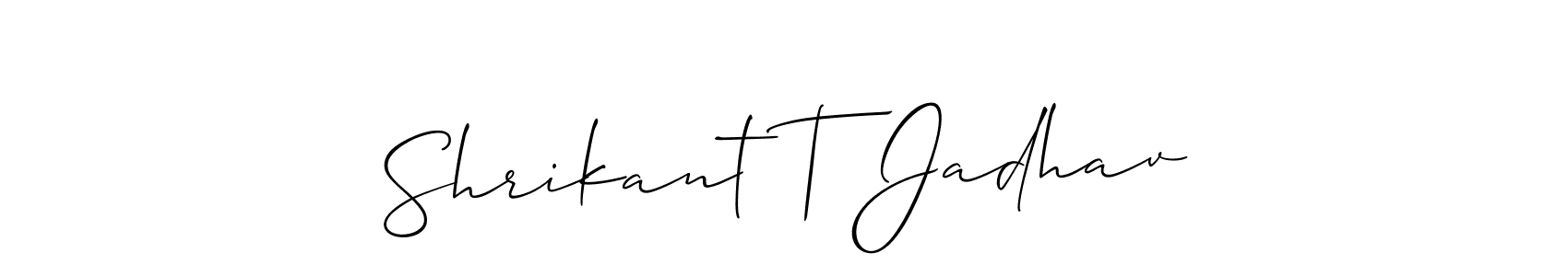Allison_Script is a professional signature style that is perfect for those who want to add a touch of class to their signature. It is also a great choice for those who want to make their signature more unique. Get Shrikant T Jadhav name to fancy signature for free. Shrikant T Jadhav signature style 2 images and pictures png