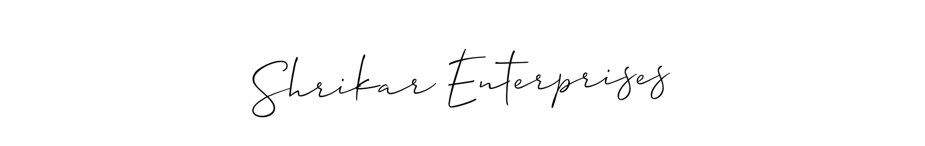 The best way (Allison_Script) to make a short signature is to pick only two or three words in your name. The name Shrikar Enterprises include a total of six letters. For converting this name. Shrikar Enterprises signature style 2 images and pictures png