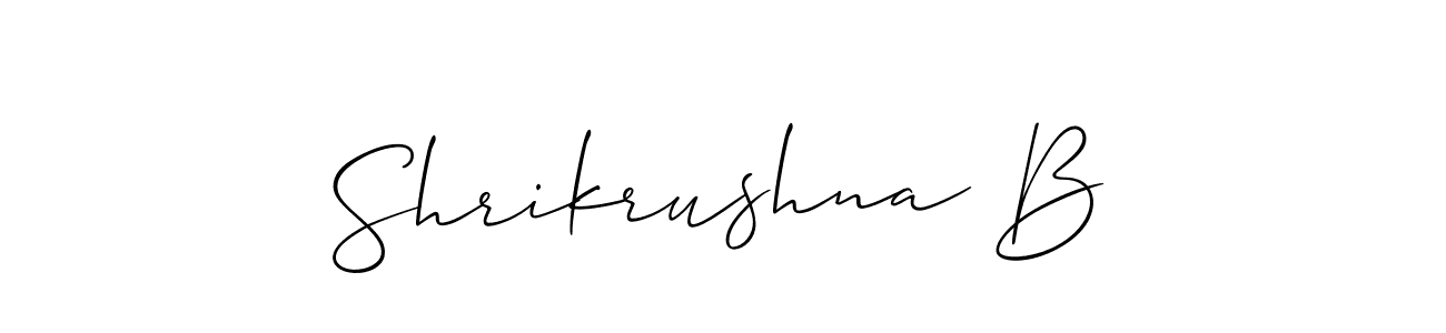 How to make Shrikrushna B signature? Allison_Script is a professional autograph style. Create handwritten signature for Shrikrushna B name. Shrikrushna B signature style 2 images and pictures png