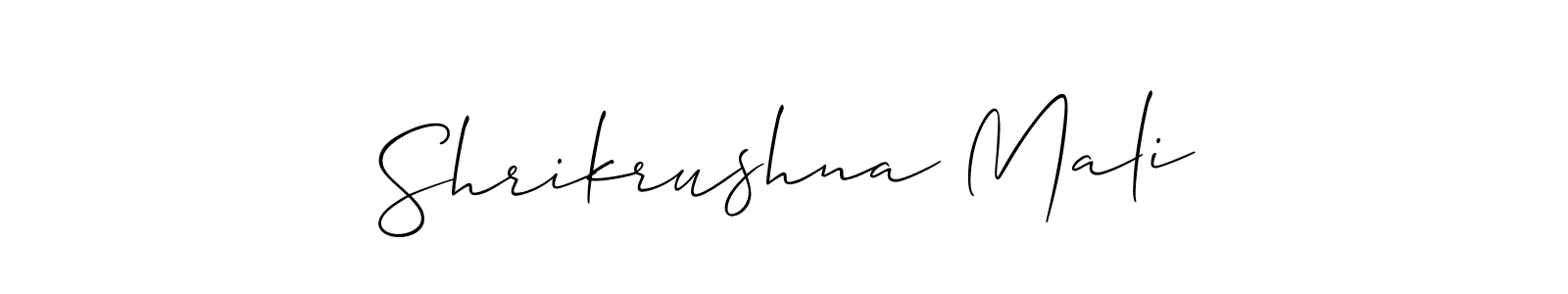 Allison_Script is a professional signature style that is perfect for those who want to add a touch of class to their signature. It is also a great choice for those who want to make their signature more unique. Get Shrikrushna Mali name to fancy signature for free. Shrikrushna Mali signature style 2 images and pictures png