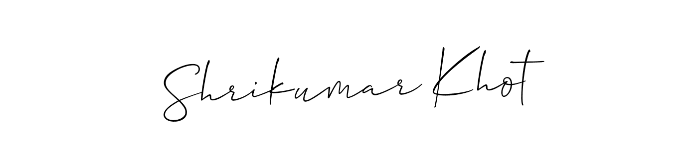 Also You can easily find your signature by using the search form. We will create Shrikumar Khot name handwritten signature images for you free of cost using Allison_Script sign style. Shrikumar Khot signature style 2 images and pictures png