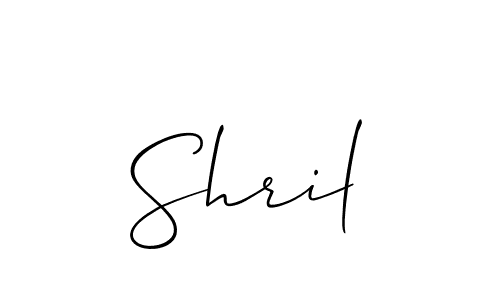 Design your own signature with our free online signature maker. With this signature software, you can create a handwritten (Allison_Script) signature for name Shril. Shril signature style 2 images and pictures png