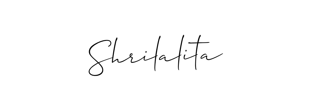 You should practise on your own different ways (Allison_Script) to write your name (Shrilalita) in signature. don't let someone else do it for you. Shrilalita signature style 2 images and pictures png