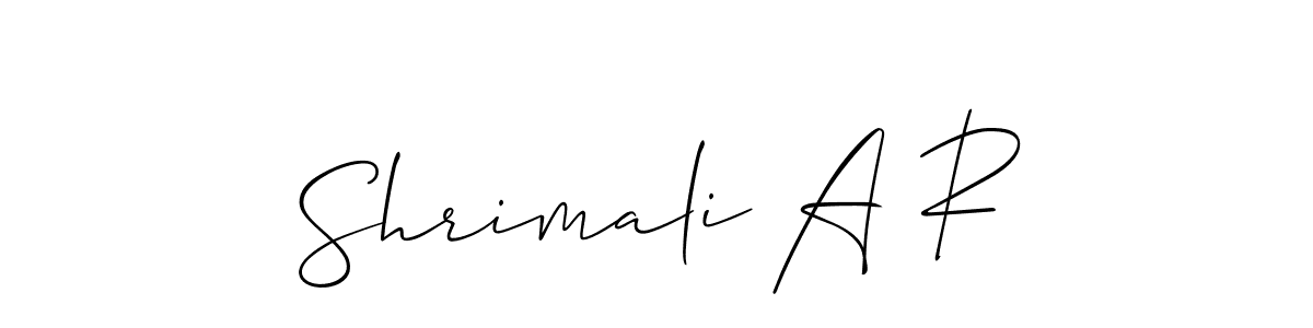Design your own signature with our free online signature maker. With this signature software, you can create a handwritten (Allison_Script) signature for name Shrimali A R. Shrimali A R signature style 2 images and pictures png